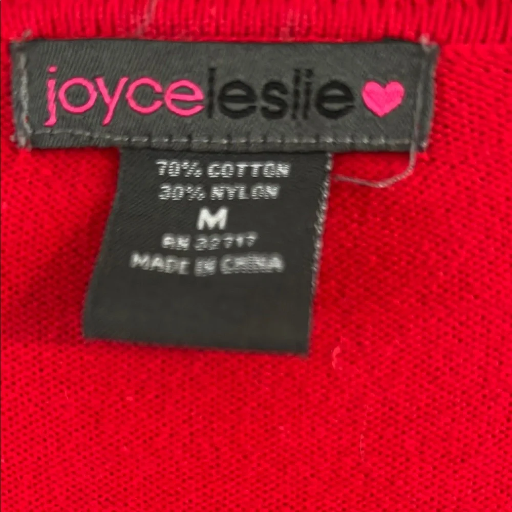 Joyce Leslie Vibrant Red V-Neck Knit Dress Size M